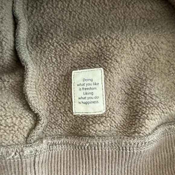 Vuori Full Zip Hoodie Brown Large 22.5x28 Organic Cotton Fleece - Picture 6 of 6